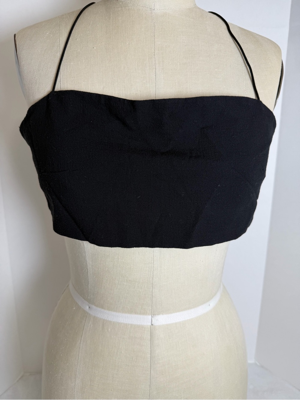 Edikted Black Spaghetti Strap Cropped Tube Top Size L